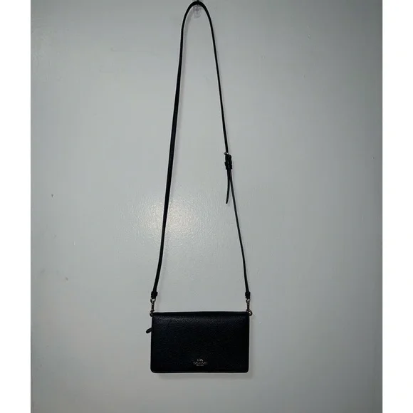 Coach Black Anna Foldover Clutch Crossbody - Picture 3 of 11